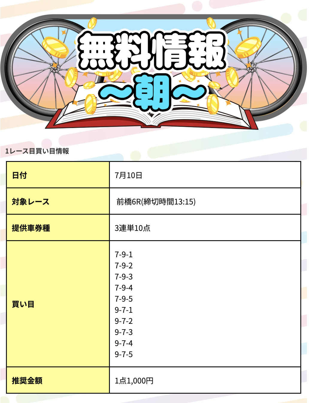 買い目